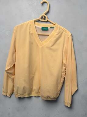 Vintage Liz Claiborne Liz Golf V-Neck Yellow Pullover Windbreaker